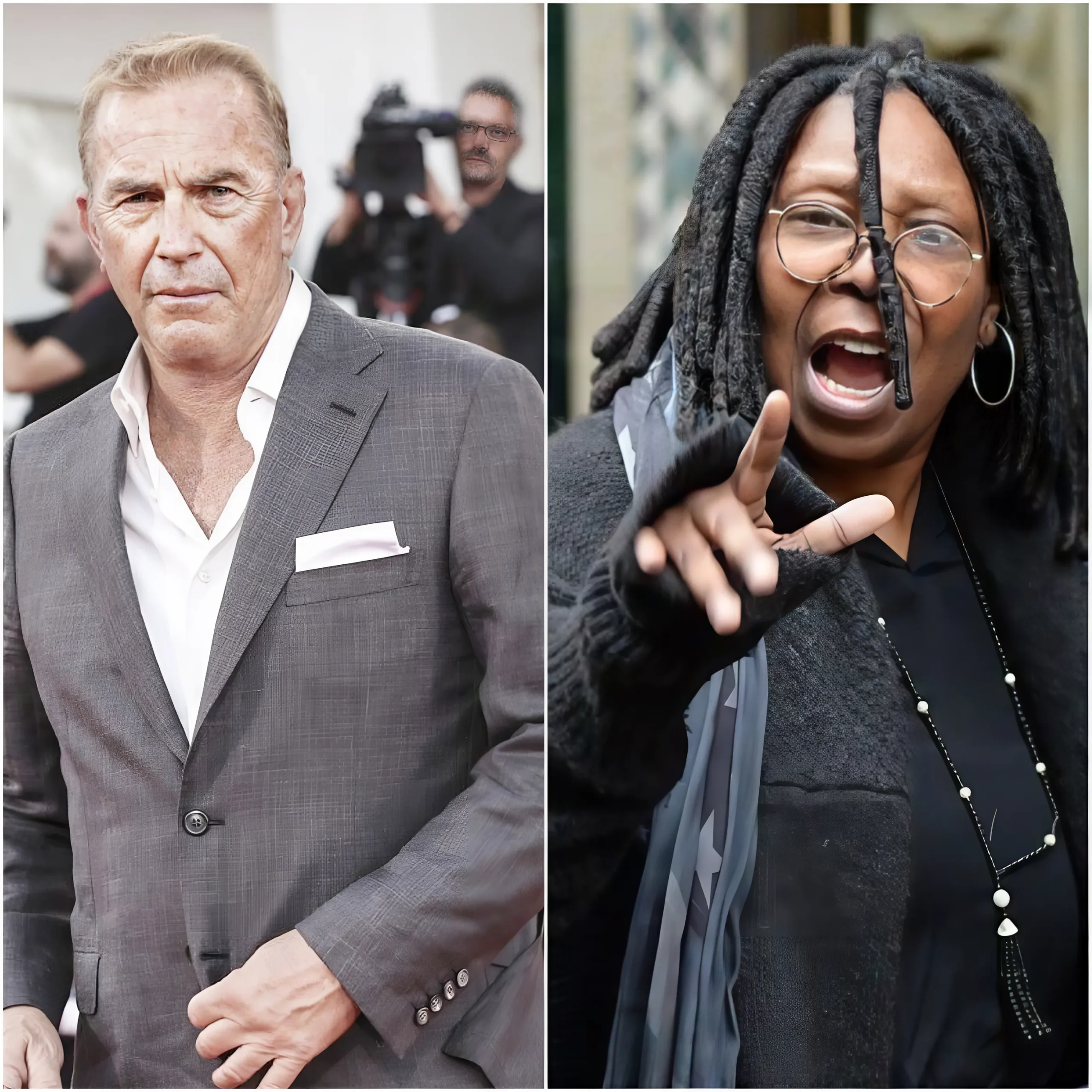 Breaking News: Kevin Costner Refuses To Share Stage With Whoopi Goldberg At Oscars, Sparking Huge Controversy.yfz